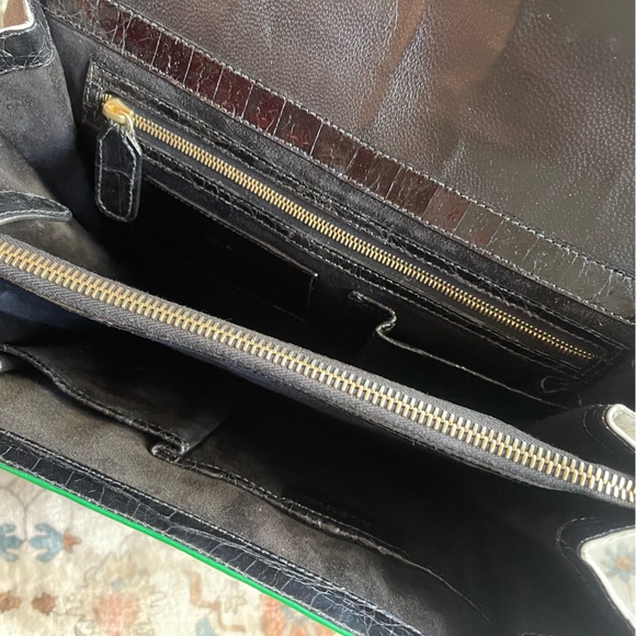 Nancy Gonzalez Green and Black Crocodile Crossbody Bag - Picture 7 of 8